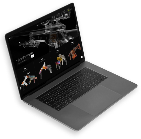 Skinweb marketplace on a MacBook